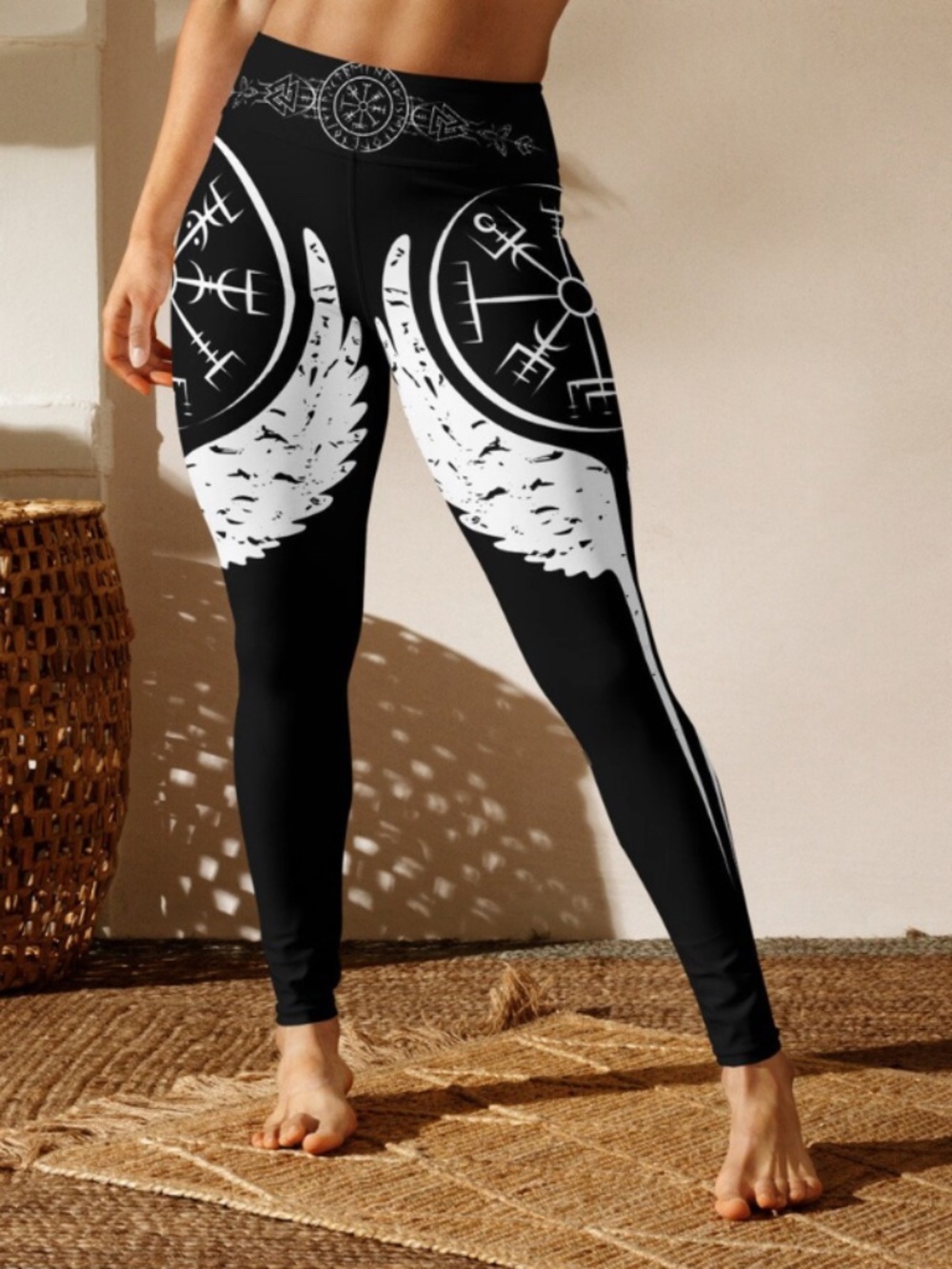 DarkNorseDesigns Valkyrija Viking Leggings | High Waisted Norse Mythology Yoga